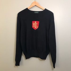 Ralph Lauren Vintage Navy Monogram Logo Sweater